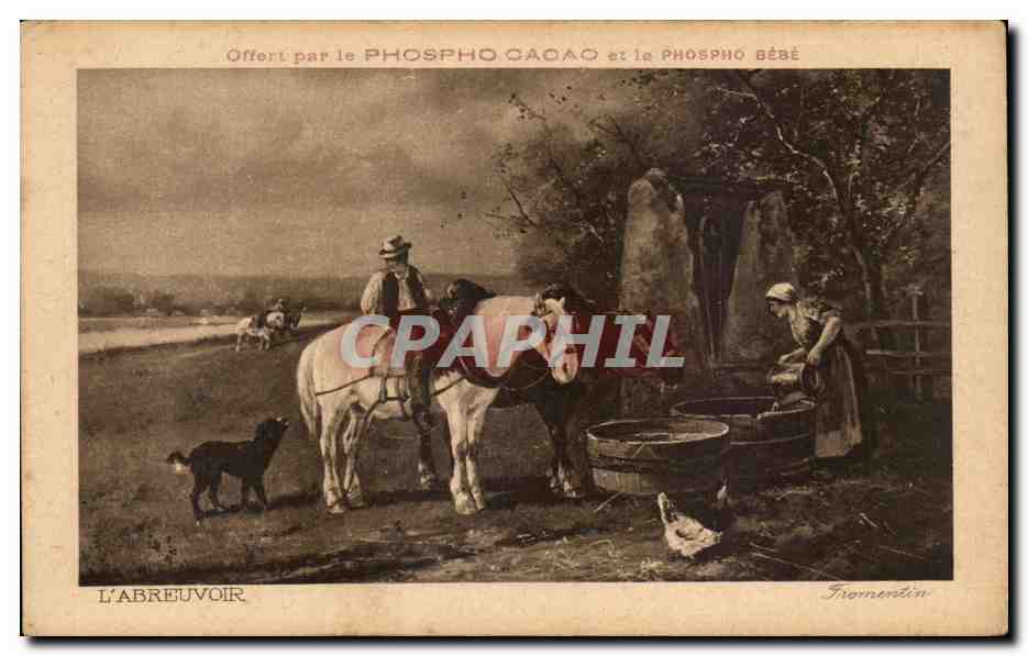 CPA Fantaisie L'abreuvoir Fromentin Cheval