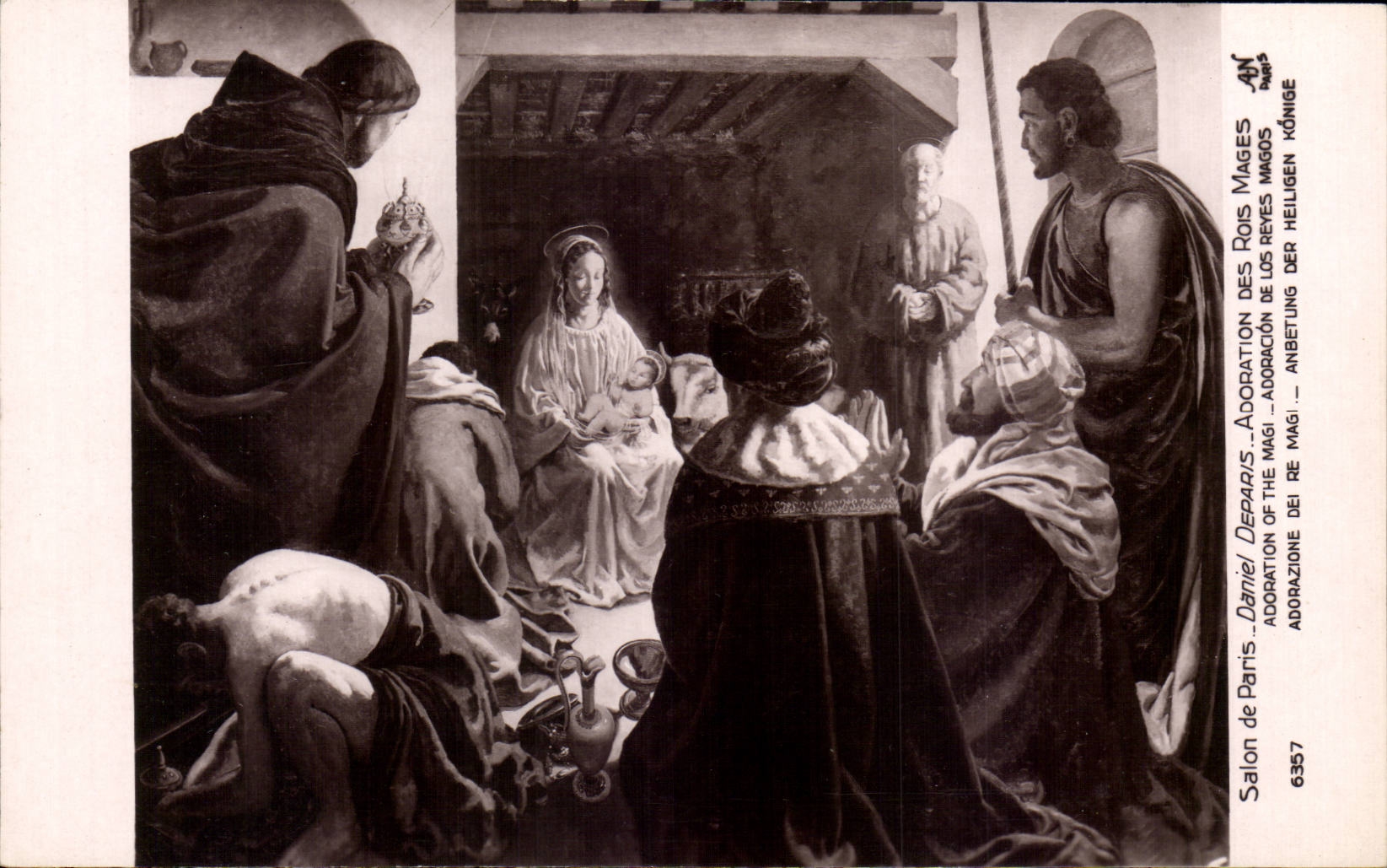 CPA Fantaisie Salon de Paris Daniel Deparis Adoration des rois mages 