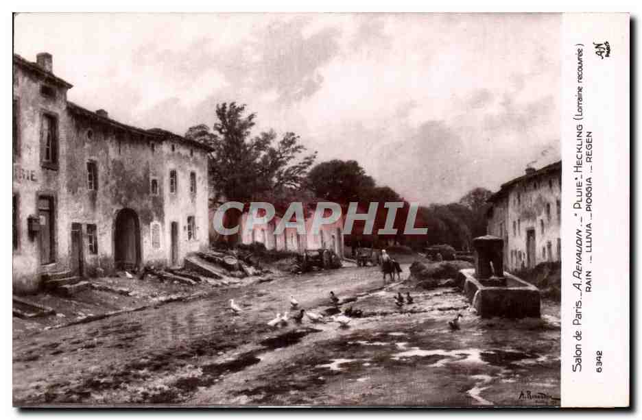 CPA Fantaisie Salon de Paris Renaudin Pluie Lorraine recouvree