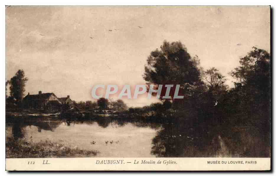 CPA Fantaisie Musee du Louvre Paris Daubigny Le moulin de Gylieu 