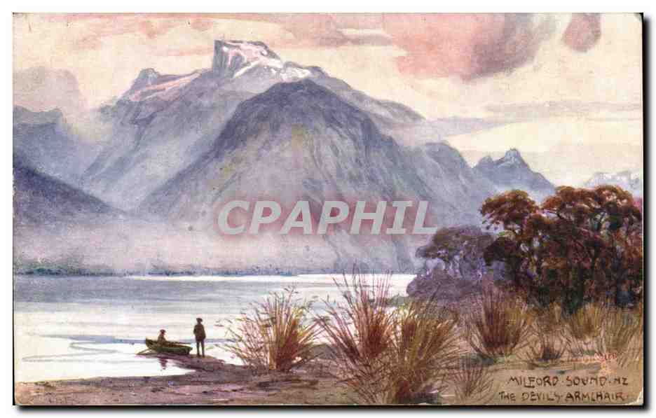 Mileford Sound, NZ — Le Diable Armchair — Tuck's Post Card