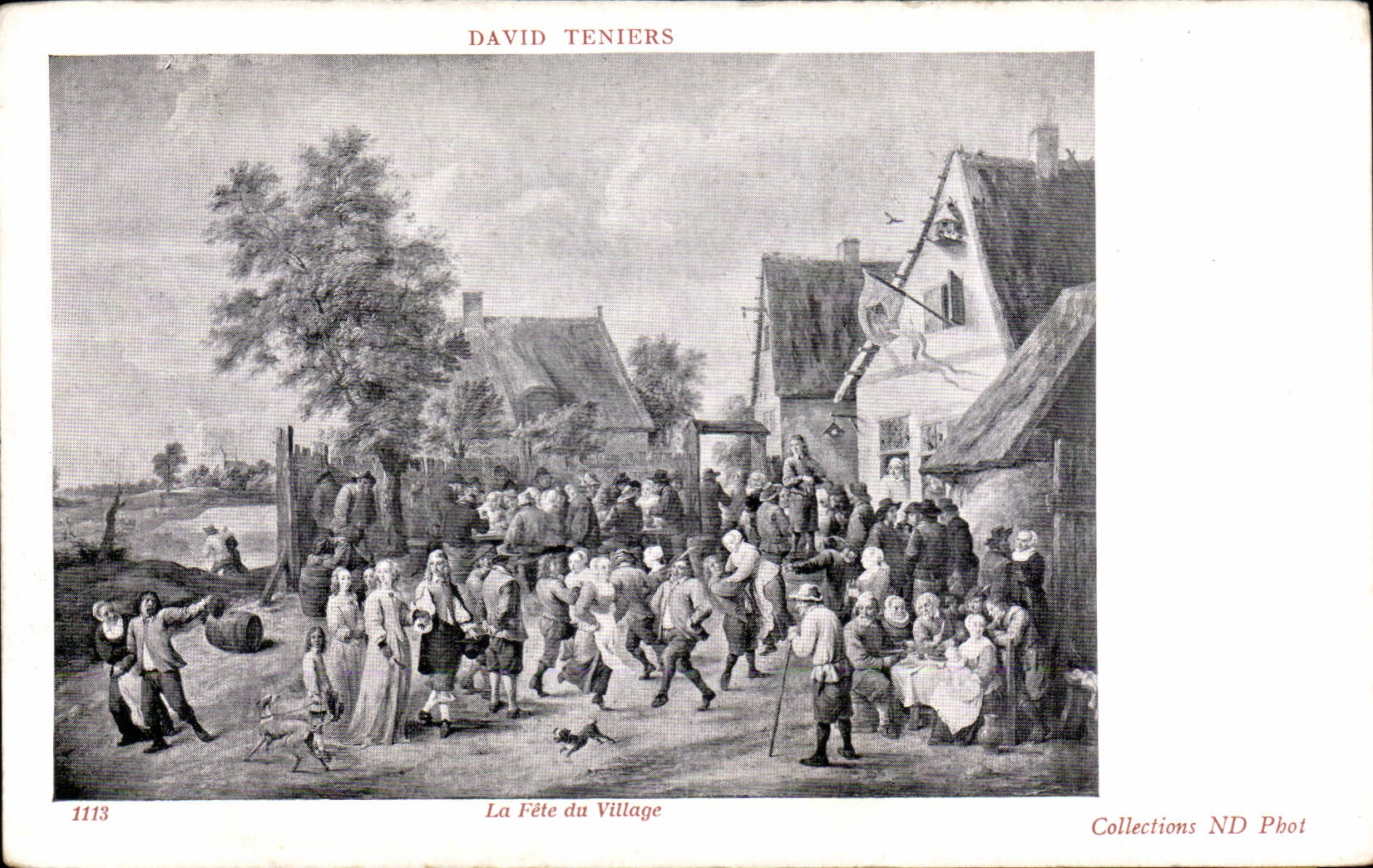 CPA Fantaisie DAvid Teniers La fete du village 