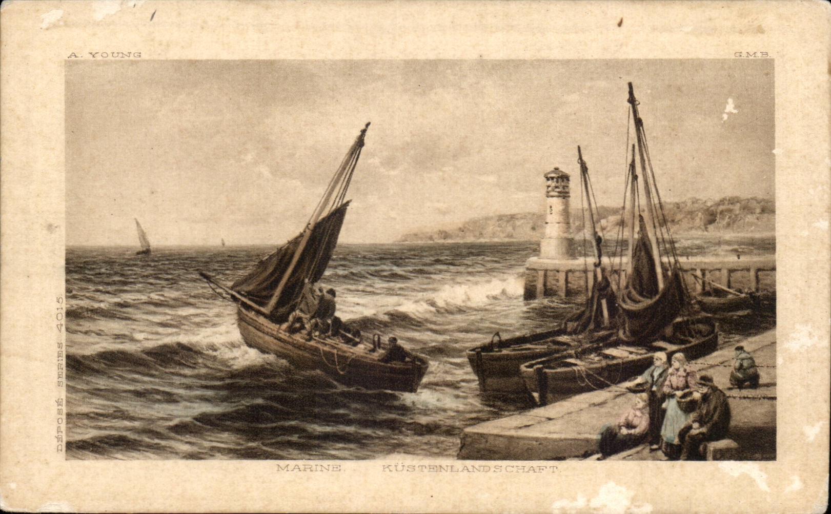 CPA Fantaisie Marine Kustenlandschaft 