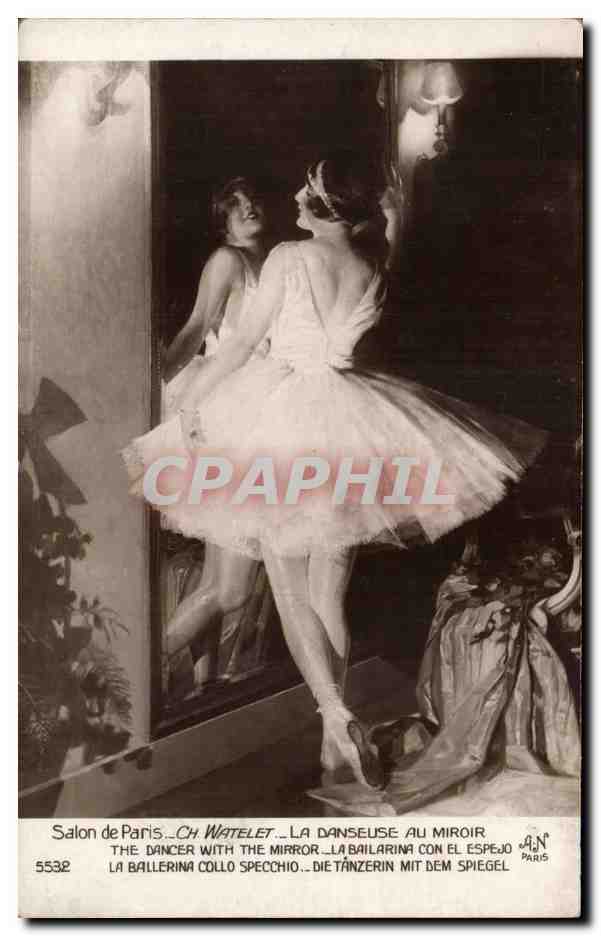 CPA Fantaisie Salon de Paris Watelet La danseuse au miroir