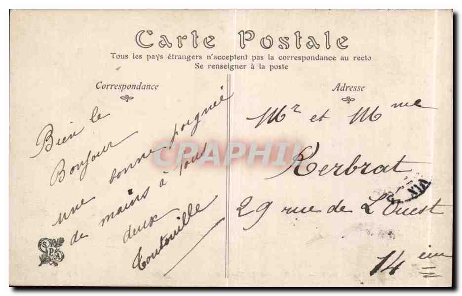 CPA Fantaisie Salon de 1906 Au bois par Desurmont Chien — Verso