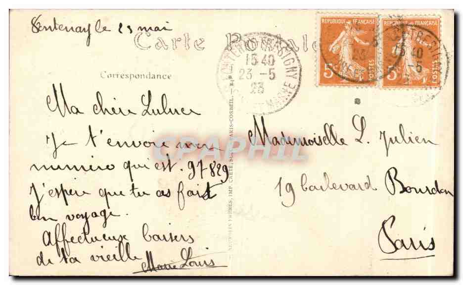 CPA Fantaisie Paris Musee du Louvre Boucher Le nid — Verso