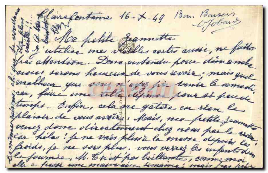 CPA Fantaisie Salon des femmes peintres Debillemont Chardon La douleur et l'esperance — Verso