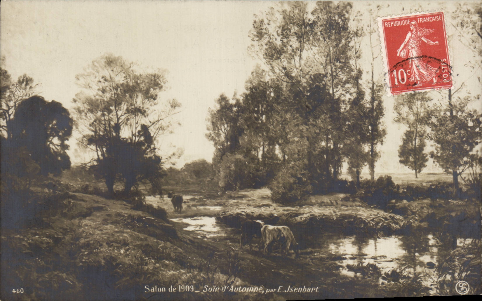 CPA Fantaisie Salon de 1909 Soir d'automne par Isenbart
