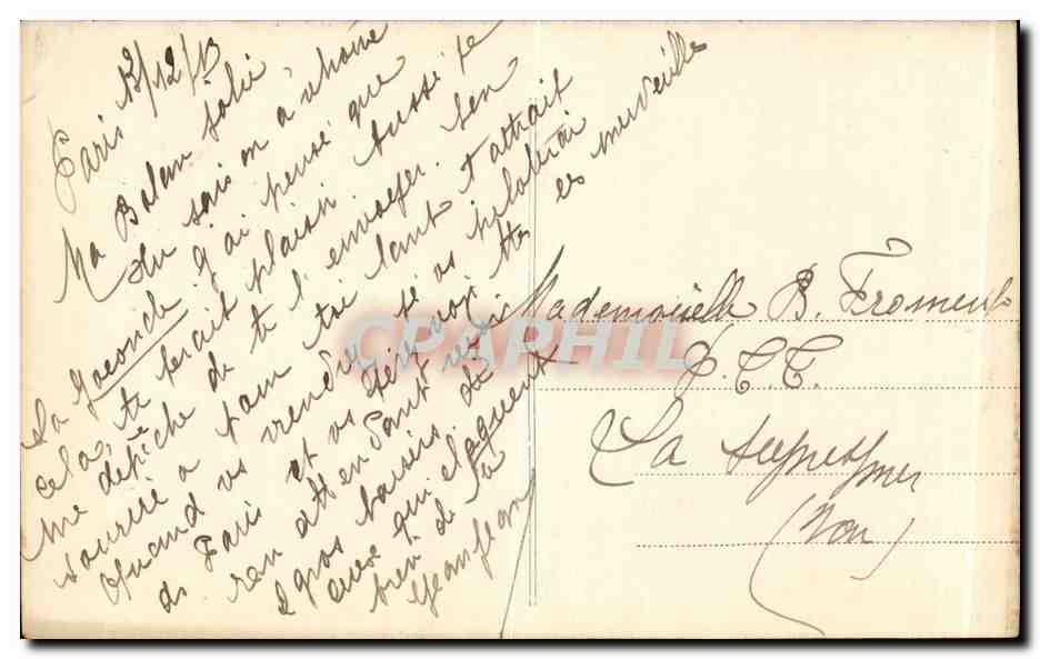 CPA Fantaisie Leonard de Vinci La Joconde — Verso