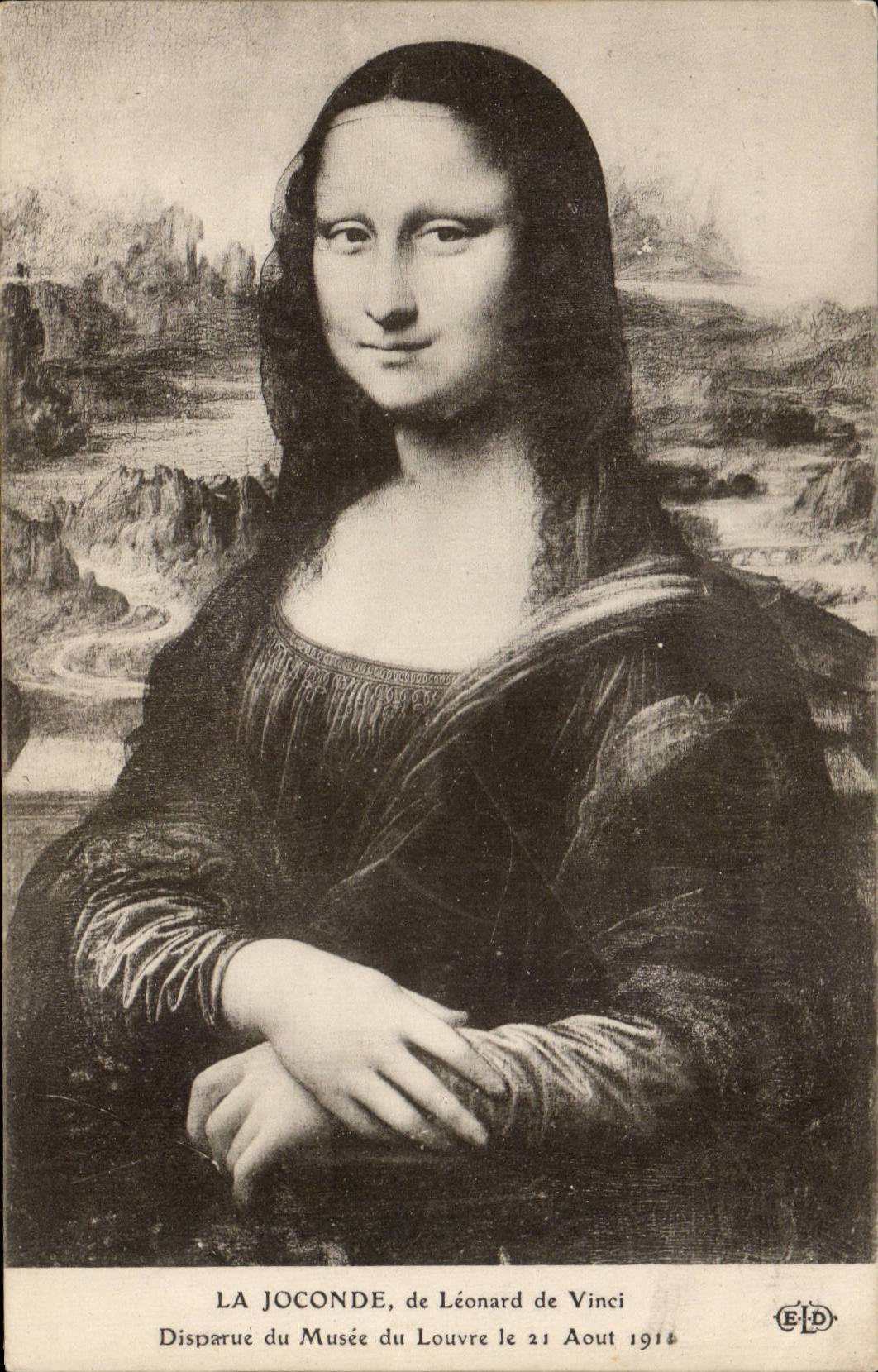 CPA Fantaisie Leonard de Vinci La Joconde