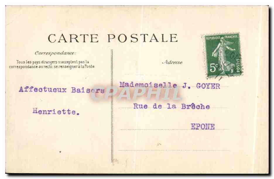 CPA Fantaisie Leonard de Vinci La Joconde — Verso