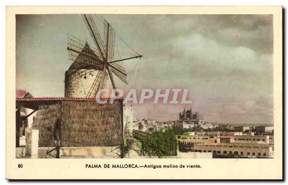 CPA Espagne Espana Spain Palma de Mallorca Antiguo molino de viento Moulin Windmill