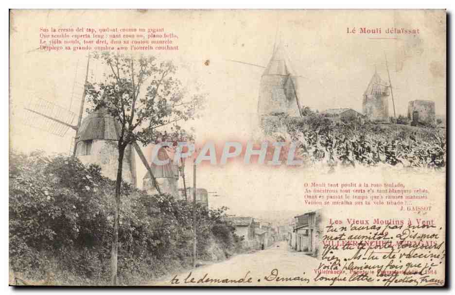 Les Vieux Moulin à Vent — Villerfranche-sur-Mer — Éditeur J. Lassot