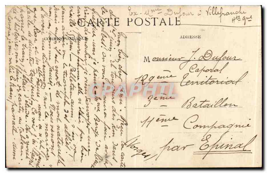 Les Vieux Moulin à Vent — Villerfranche-sur-Mer — Éditeur J. Lassot — Rückseite