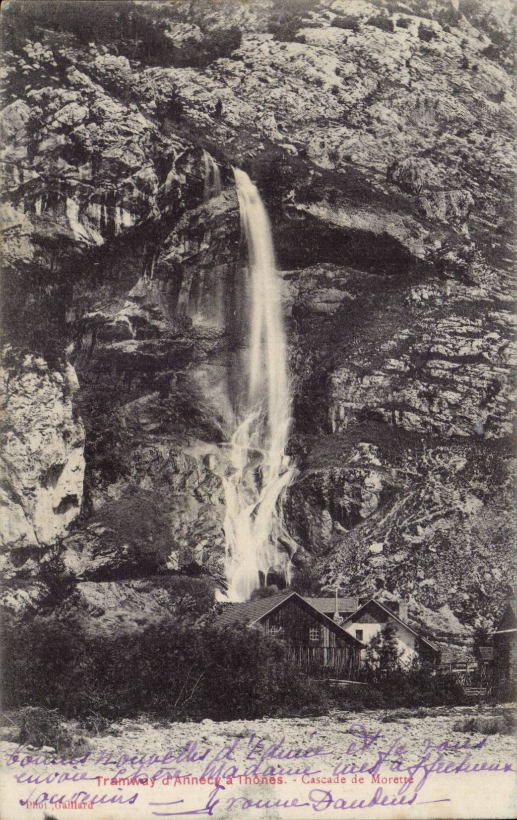 Cascade de Morettes — Tramway d'Annecy à Thônes — Photo Jouillard