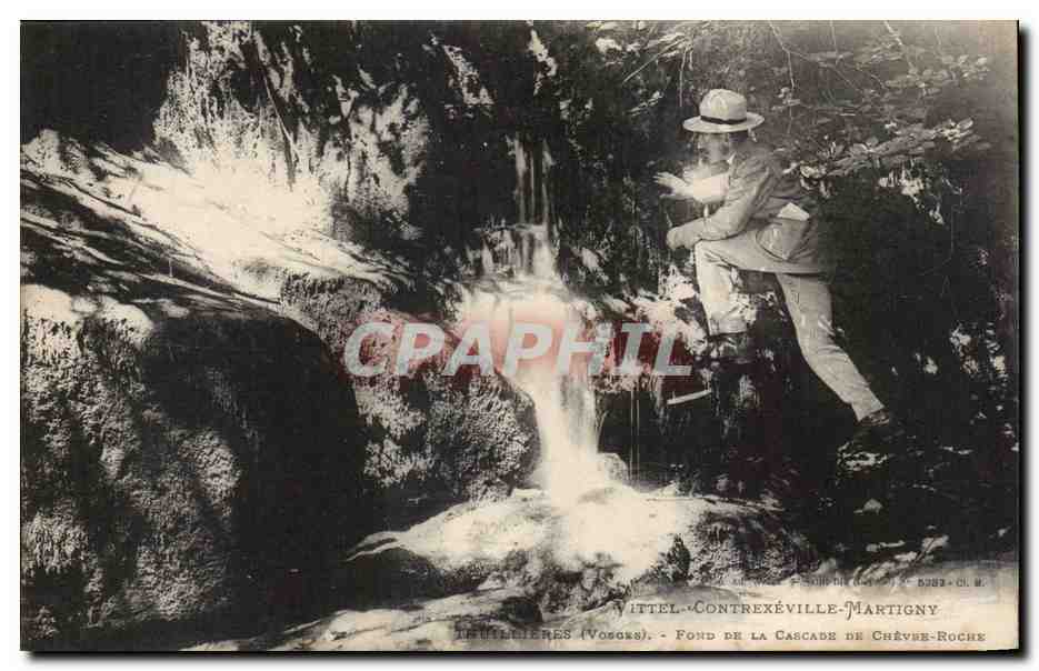 CPA Vittel Contrexeville Martogny Thuillieres Fond de la cascade de Chevre Roche Goat 