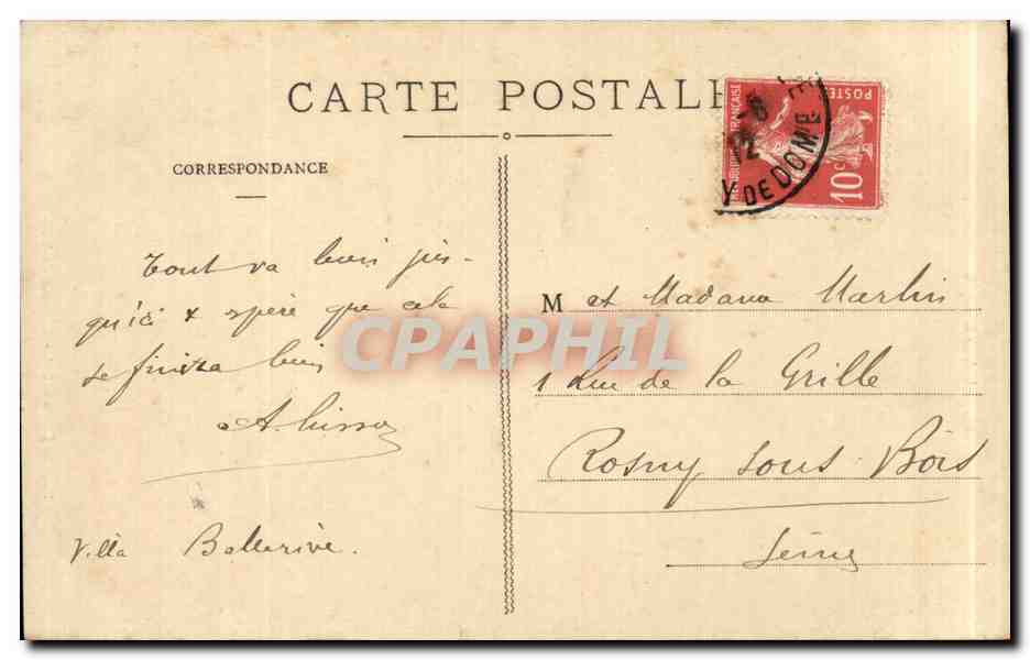 Cascade de Vendeix — Puy-de-Dôme — éditeur Puy-de-Dôme, n° 271 — Reverso