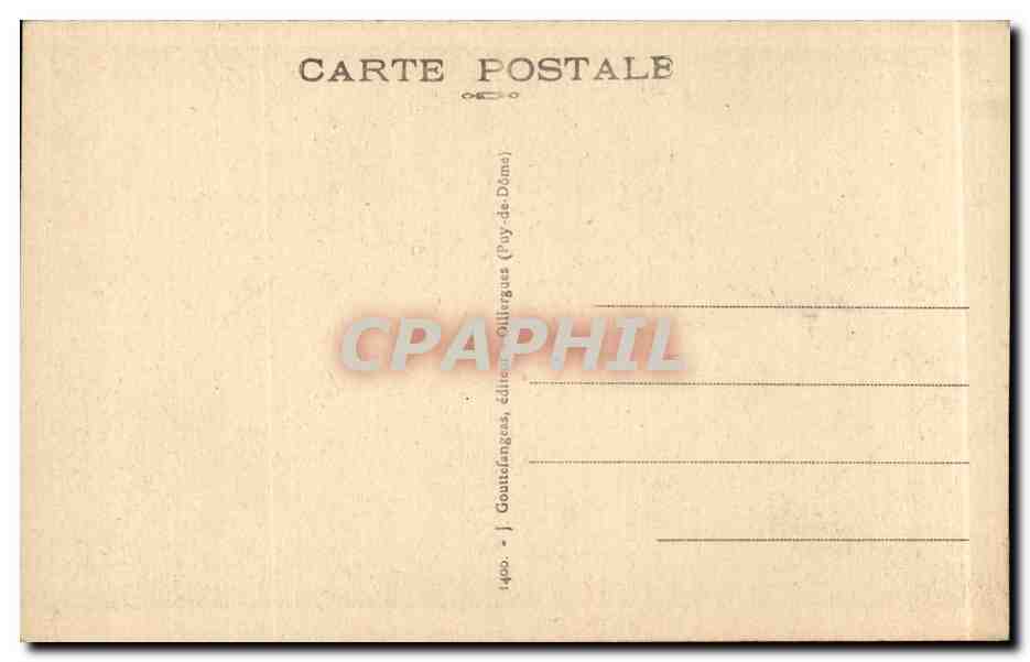 CPA La Bourboule Cascade du plat a barbe — Verso