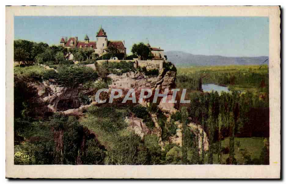 CPA Souillac Le rocher et le chateau de Belcastel