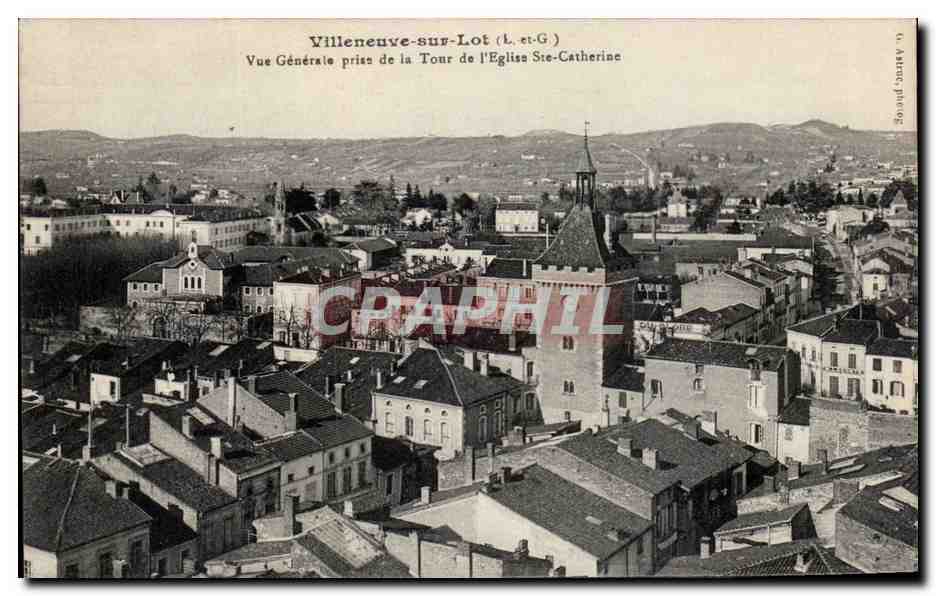Villeneuve-sur-Lot (L.-et-G.) — Vue Générale prise de la Tour de l'Église Ste-Catherine — A. Ayruc, photographe