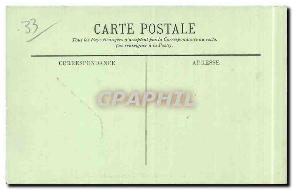 CPA Bordeaux Hotel de ville Tramway — Verso