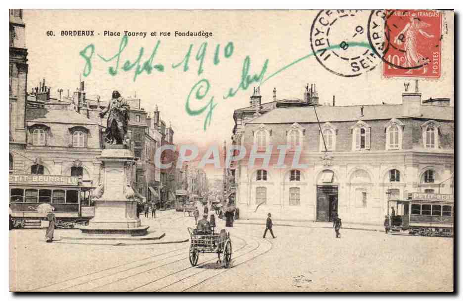 Bordeaux - Place Tourny et rue Fondaudège — éditeur CPAPHIL, n°60