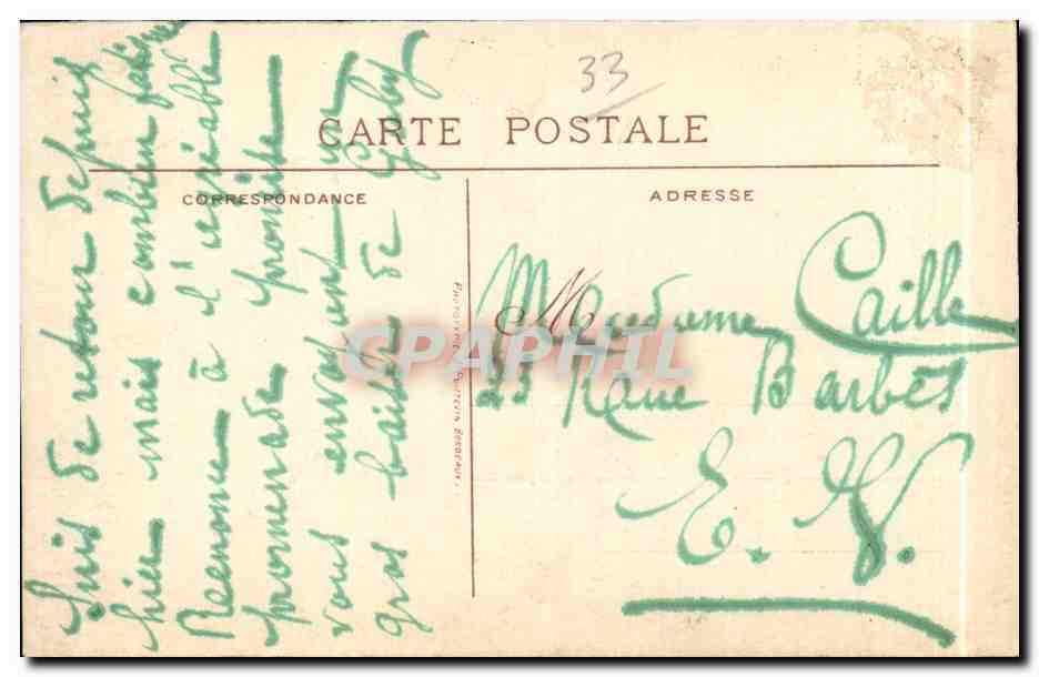 Bordeaux - Place Tourny et rue Fondaudège — éditeur CPAPHIL, n°60 — Verso