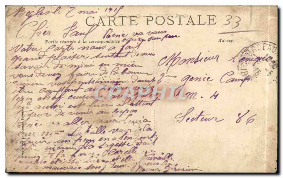 Bordeaux — Caserne Rochambeau — Éditeur 184 — Reverso