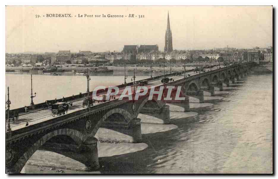 Bordeaux - Le Pont sur la Garonne - CPA 