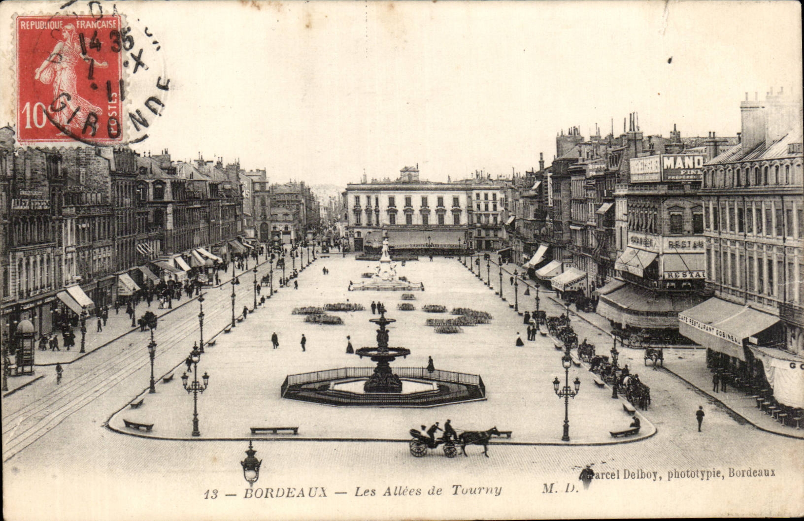Bordeaux — Les Allées de Tourny — Marcel Delbouy, phototypie, Bordeaux