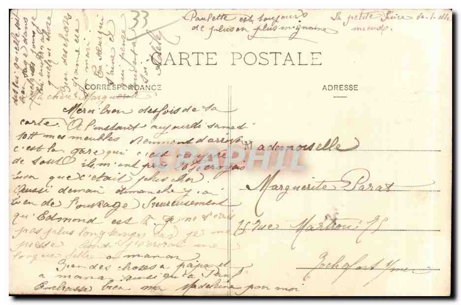 Bordeaux — Les Allées de Tourny — Marcel Delbouy, phototypie, Bordeaux — Verso