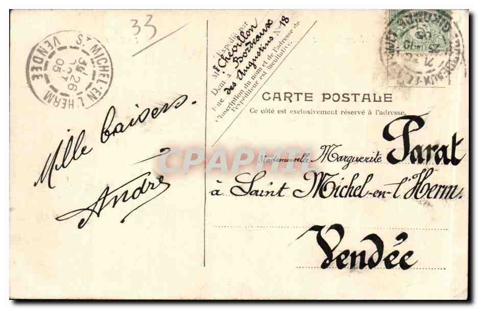Bordeaux - La Rade - CPA  — Verso