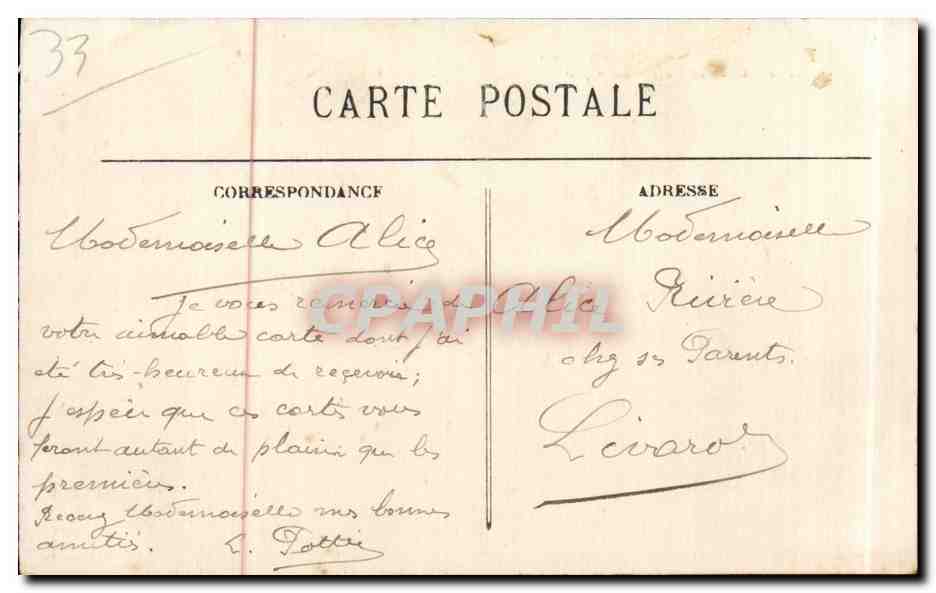 Bordeaux - La Gare du Midi - CPA  — Verso