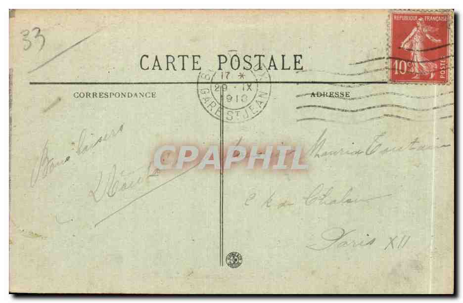 Bordeaux - Place de la Bourse - CPA  — Verso