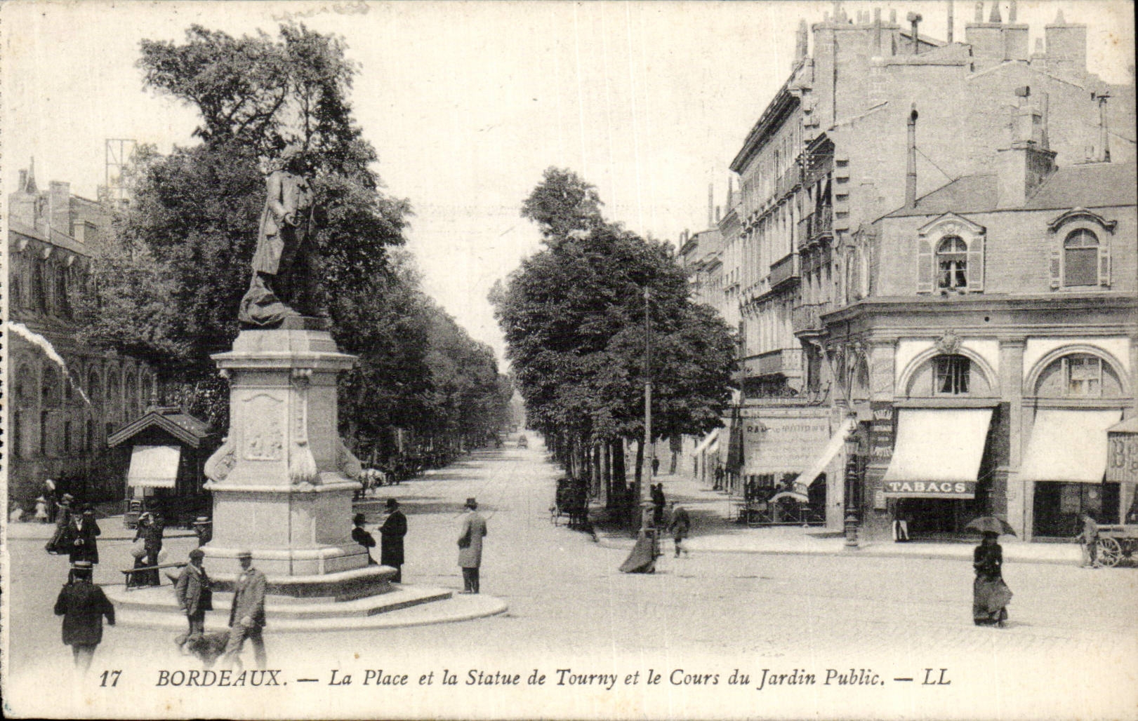 Bordeaux - La Place et la Statue de Touny - CPA 