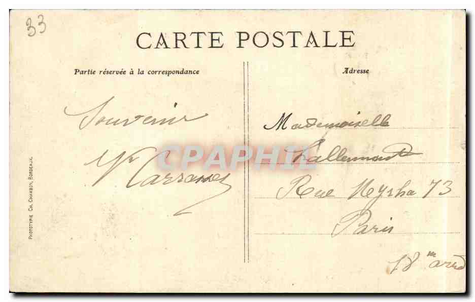 Bordeaux - La Douane - CPA  — Rückseite