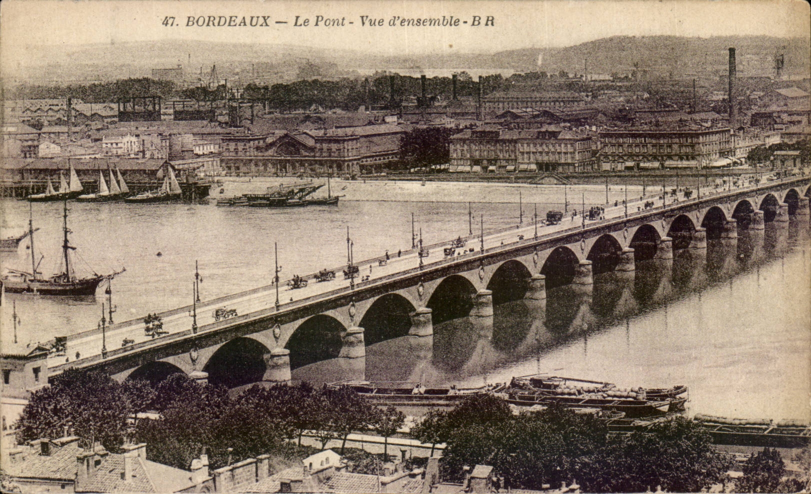 Bordeaux - Le Pont - Vue d'Ensemble - CPA 
