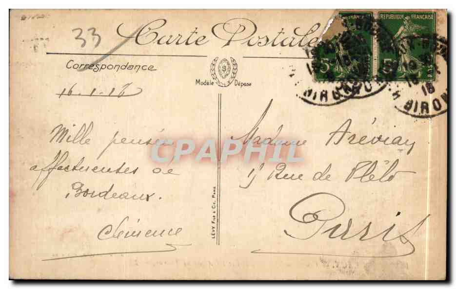 Bordeaux - Cours du Trente Juillet et les Allees de Tourny - CPA  — Verso