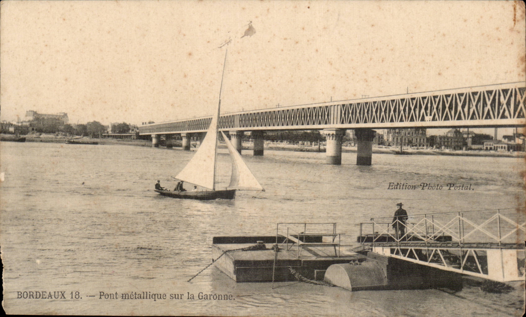 Bordeaux - Pont Metallique sur la Garonne - CPA 