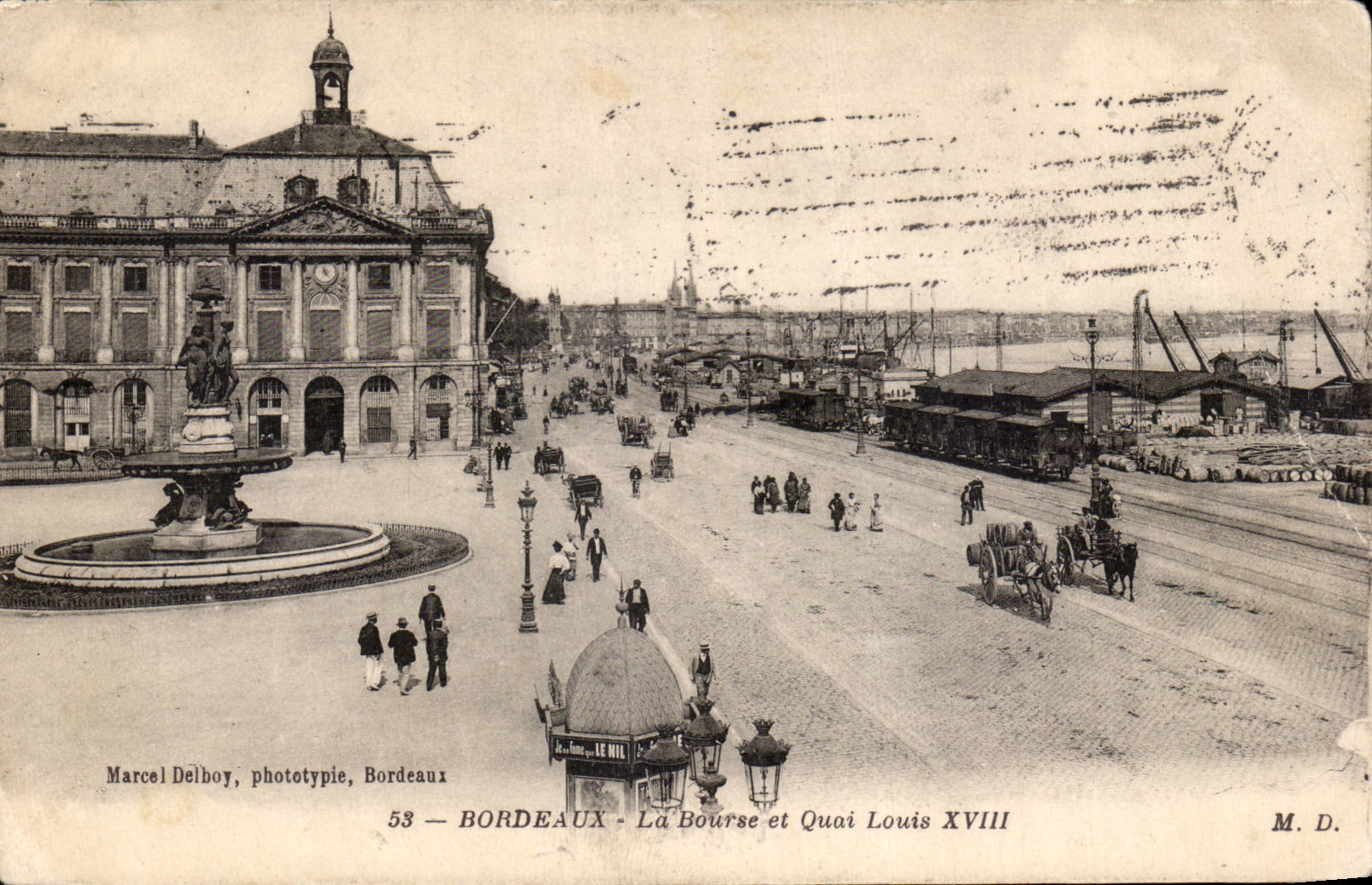 Bordeaux — La Bourse et Quai Louis XVIII — Marcel Delboy, phototypie, Bordeaux