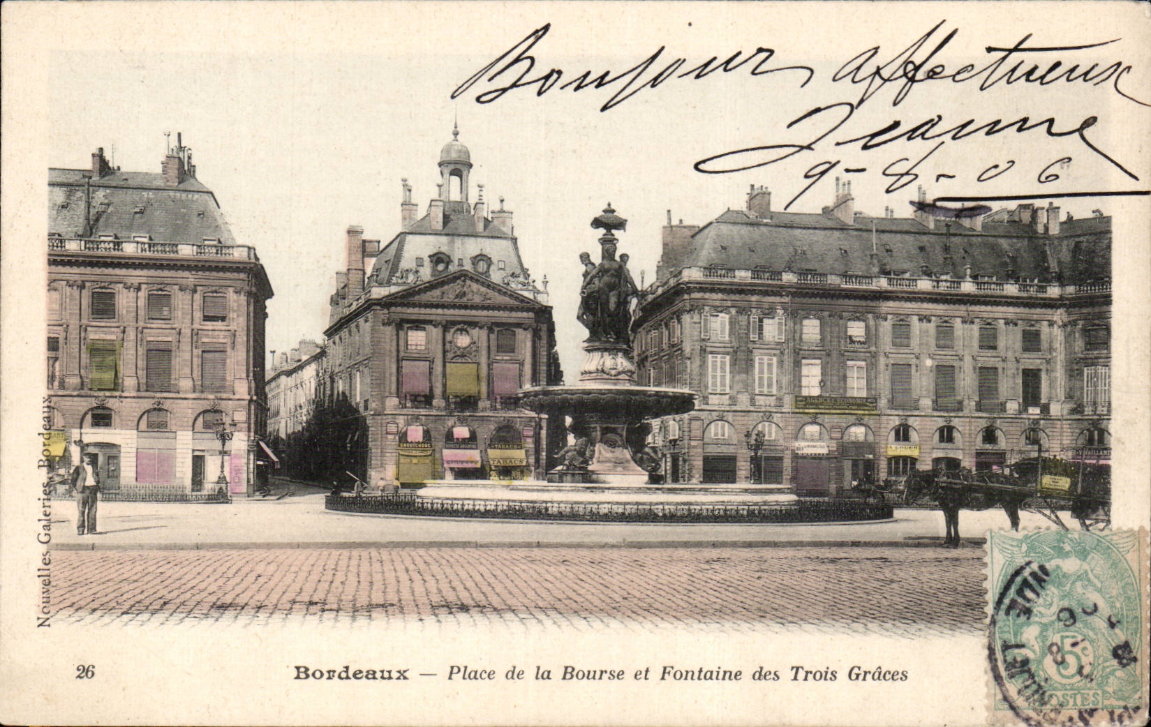 Bordeaux - Place de la Bourse et Fontaine des Trois Graces - CPA 