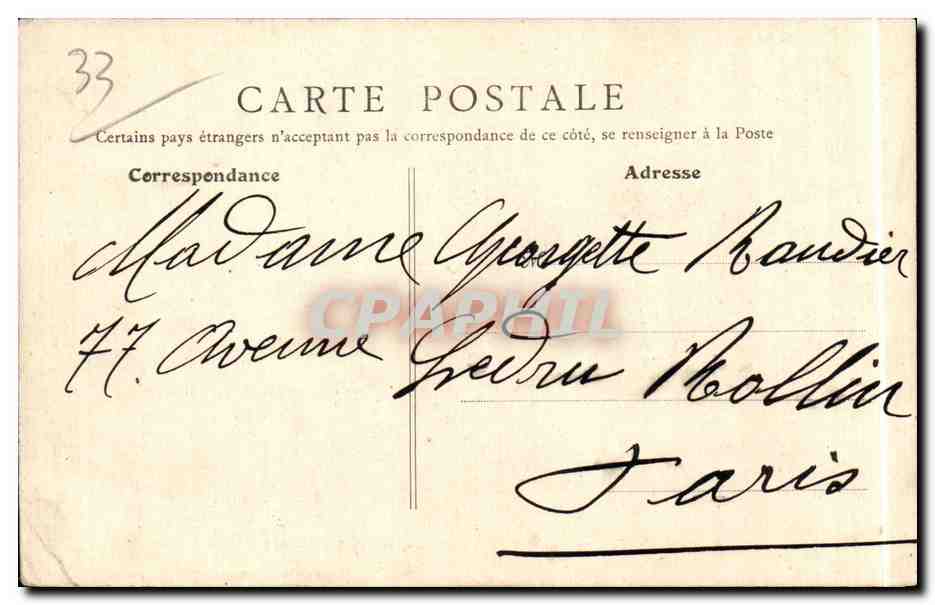 Bordeaux - Place de la Bourse et Fontaine des Trois Graces - CPA  — Verso