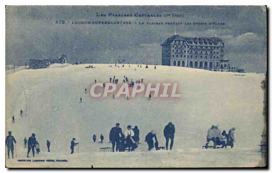 Luchon-Superbagnères — Le Plateau pendant les sports d'hiver — Phototypies Labouche Frères, Toulouse