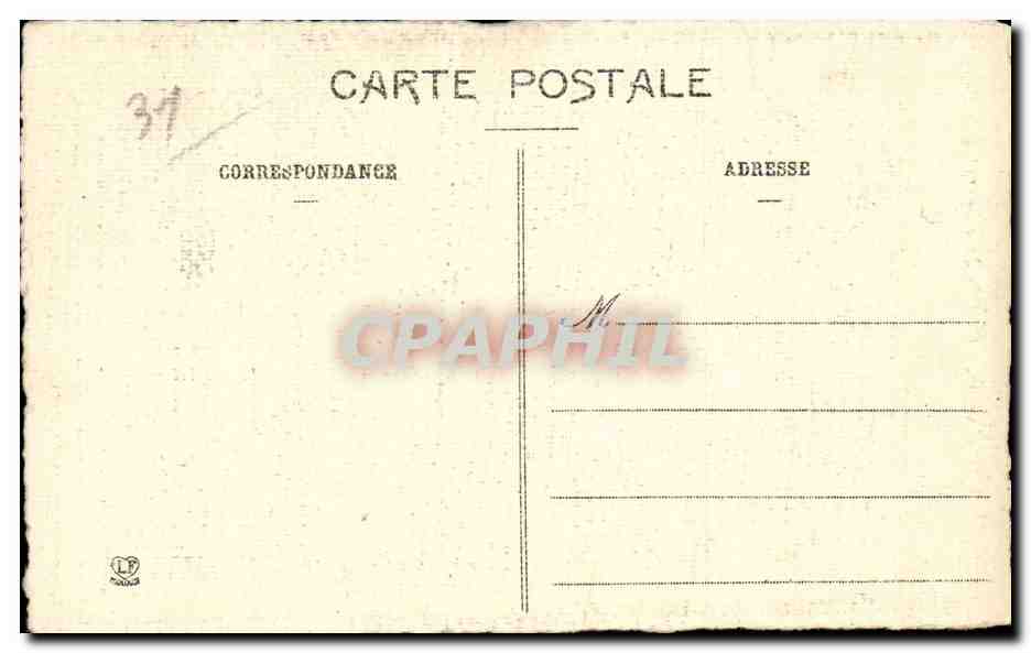 Alt-Toulouse — Pointe de l'Île-de-Toune — Die Dalbade vor der Wiederherstellung der Spitze — Originalzeichnung von M. Jules de Lahondès, 1854 — Phototypie von Lasoune Frères, Toulouse — Rückseite