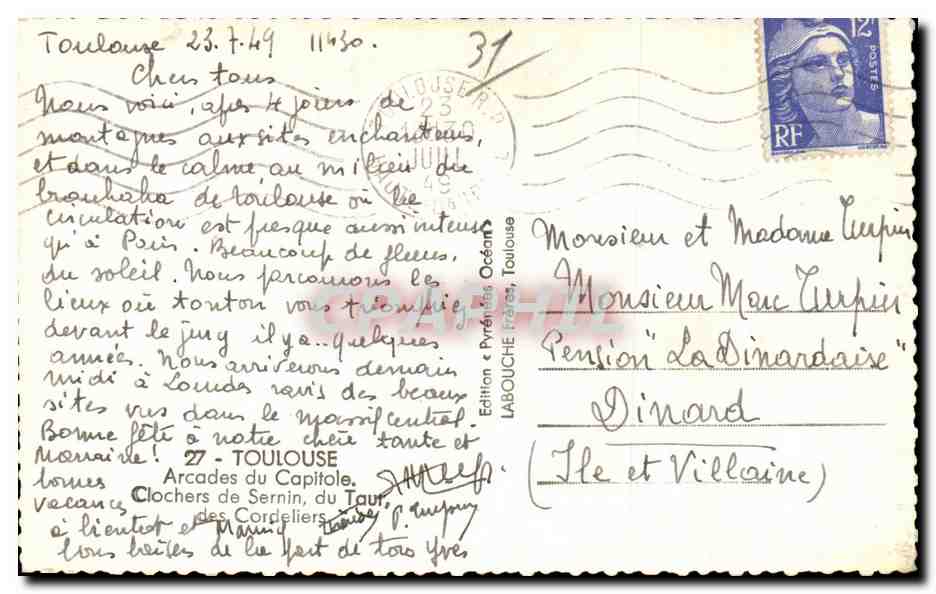Toulouse - Arcades du Capitole - CPA  — Verso
