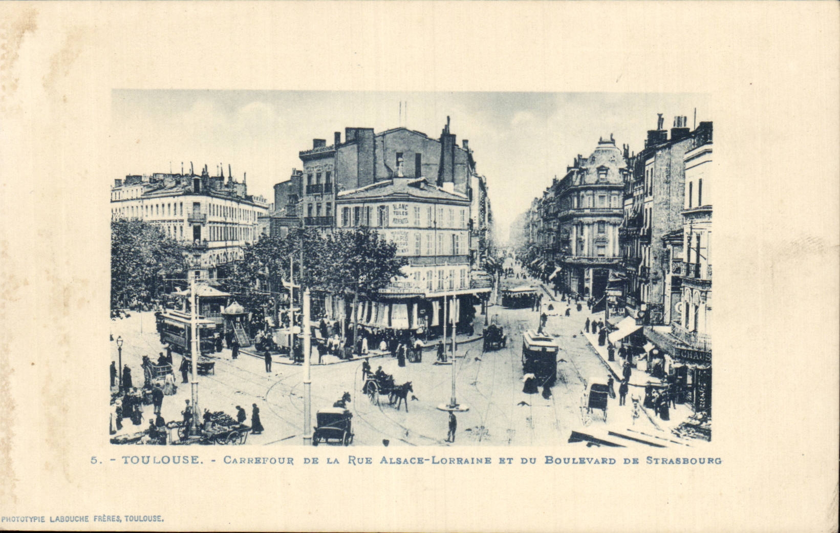 Toulouse - Carrefour de la Rue Alsace-Lorraine et du Boulevard de Strasbourg — Phototypie Labouche Frères, Toulouse, n°5