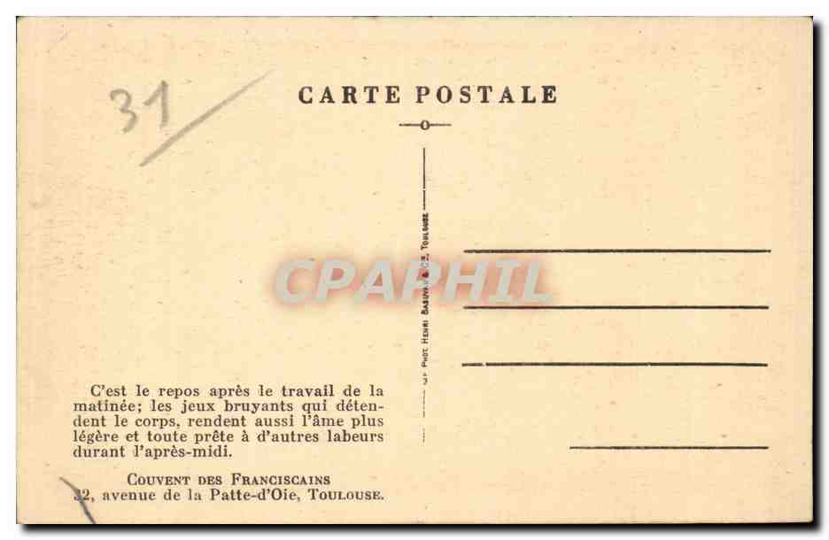 Toulouse - La Recreation - CPA  — Rückseite