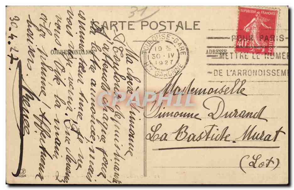 Toulouse - Zentralallee des Jardin des Plantes — Photo Laurent Dumas, n°38 — Rückseite