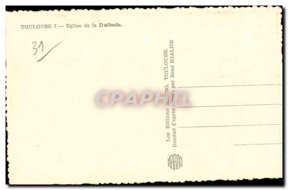 Toulouse - Eglise de la Dalbade - CPA  — Verso