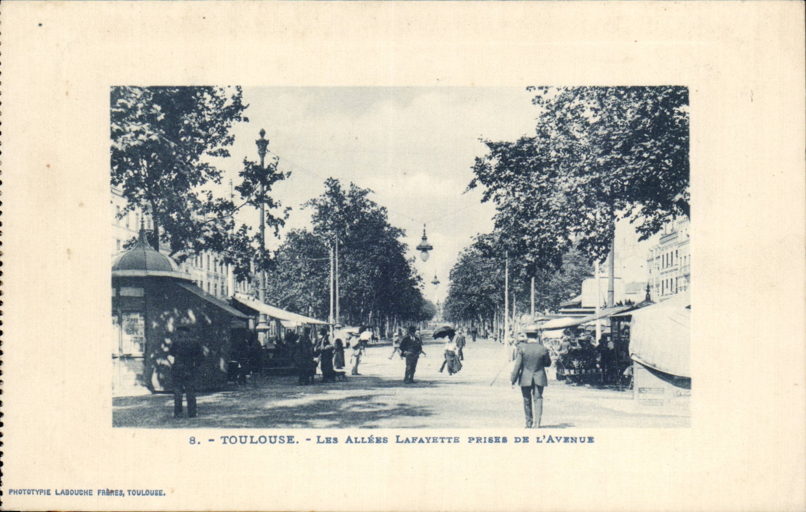Toulouse - Les Allées Lafayette prises de l'Avenue — Phototypie Labouche Frères, Toulouse